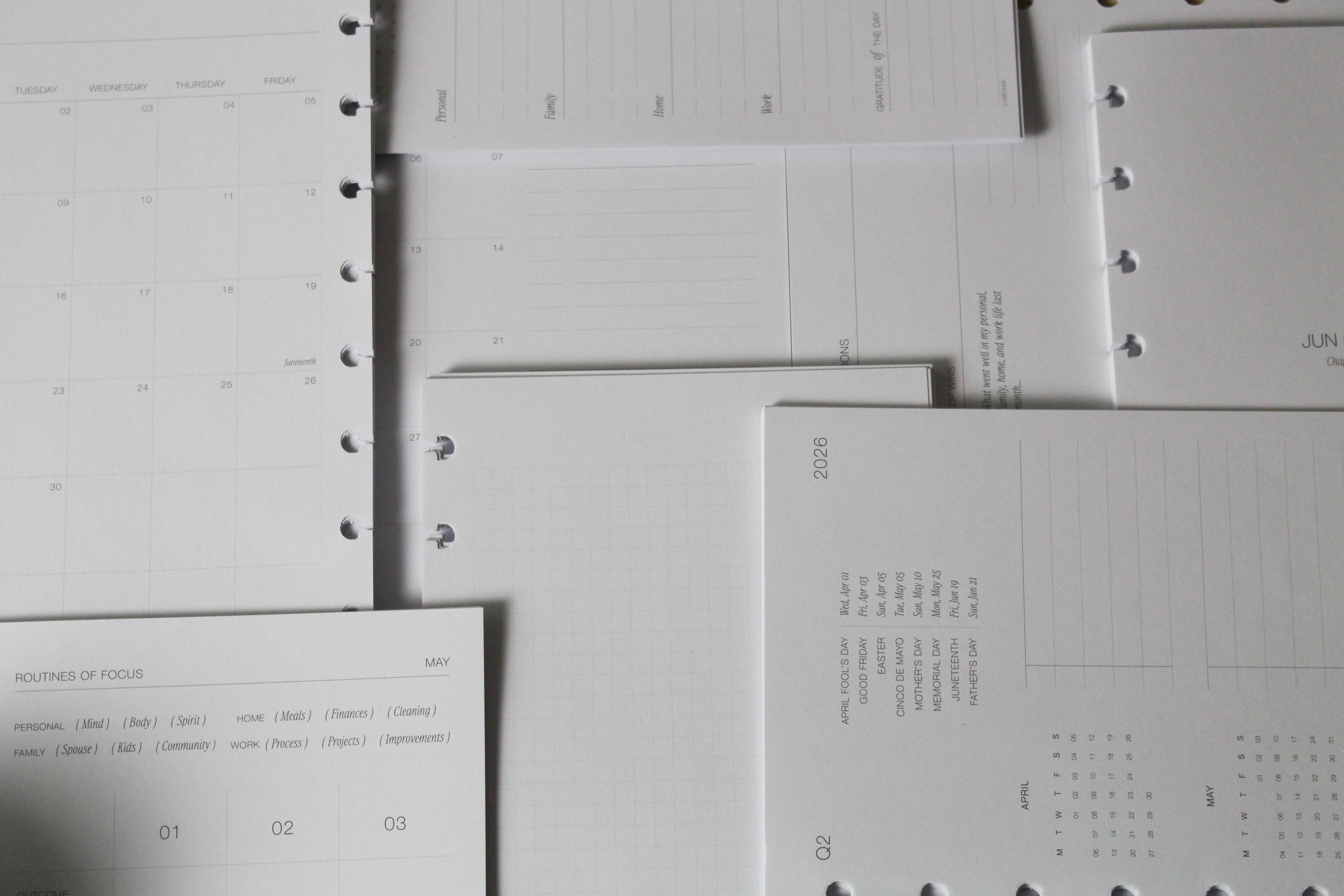 Monthly Planner Inserts